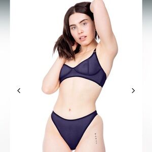 Colie  Co Midnight Mesh Soft Cup Navy Blue with Black straps Bra